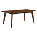CoasterEveryday Malone 7-piece rectangular dining table set with dark walnut finish, includes matching chairs and table for dining room.