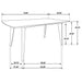 CoasterEveryday Malone 7-piece rectangular dining table set in dark walnut wood, with matching chairs and table surface.