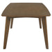 Dark walnut Malone 78-inch rectangular wood dining table by CoasterEssence showing smooth surface and sturdy legs.