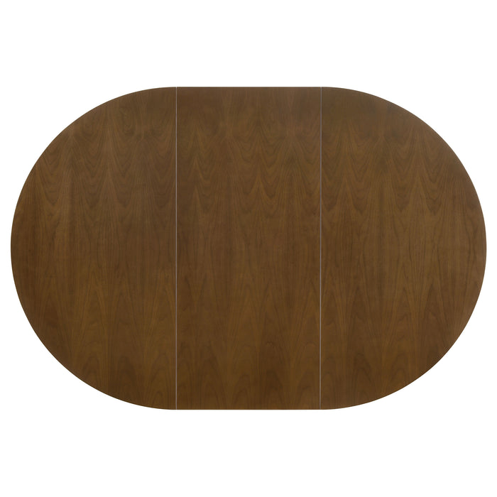 Jedda 5-piece Oval Dining Table Set Dark Walnut