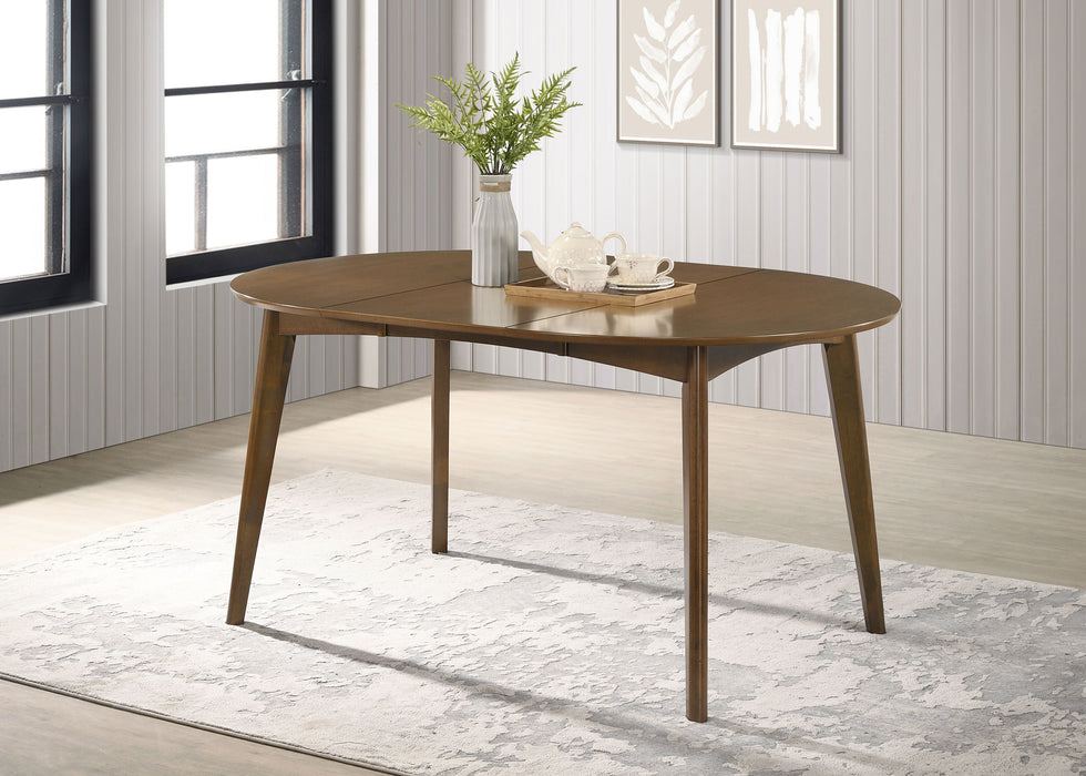 Jedda Oval 60-inch Extension Leaf Dining Table Dark Walnut