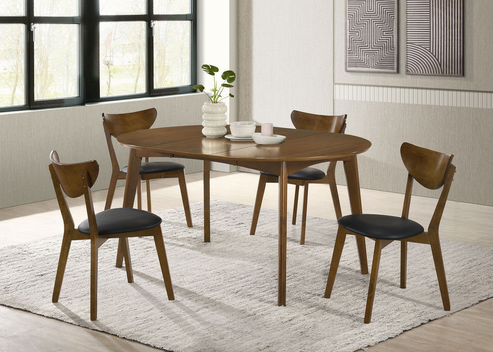 Jedda Oval 60-inch Extension Leaf Dining Table Dark Walnut