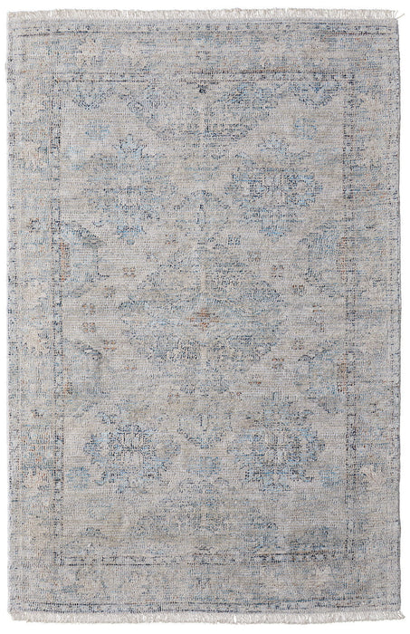 9' X 12' Oriental Hand Woven Distressed Area Rug With Fringe - Gray