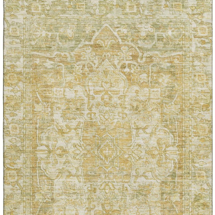 10' X 14' Oriental Washable Area Rug With UV Protection (699364) - Tan / Gold / Ivory