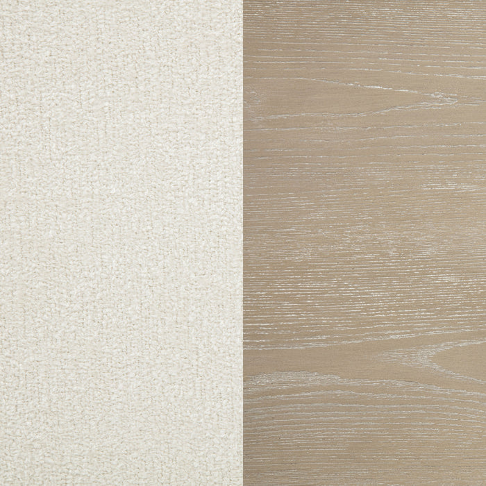 Lucaire Curved High Back Upholstered Dining Chair Cream (Set of 2)