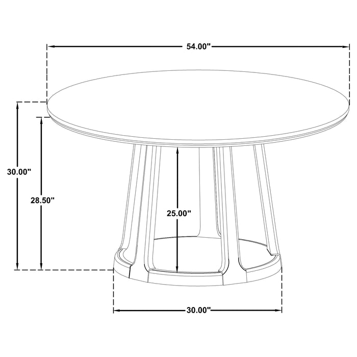 Lucaire 54-inch Round Cultured Marble Dining Table Sandstone