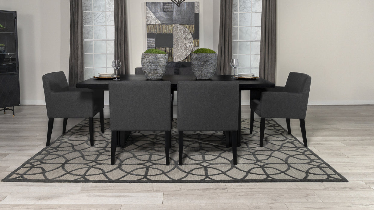 Catherine 7-piece Rectangular Dining Table Set Black