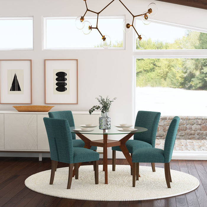 Paxton Upholstered Dining Side Chair Teal Blue (Set of 2)