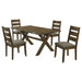 CoasterEveryday Alston 5-piece rectangular dining table set with knotty nutmeg finish, including table and matching chairs.