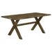 CoasterEveryday Alston 5-piece rectangular dining table set in knotty nutmeg wood finish with matching chairs and table.