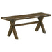 CoasterEveryday Alston 6-piece rectangular dining table set with knotty nutmeg finish, including matching chairs and table.