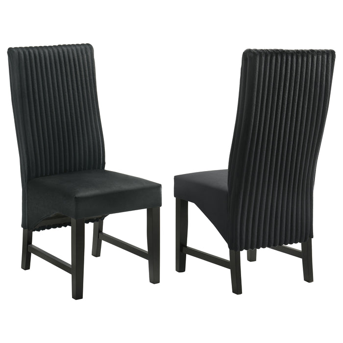 Barrand Channel-Back Upholstered Dining Side Chair Black Set of 2