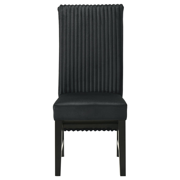 Barrand Channel-Back Upholstered Dining Side Chair Black Set of 2