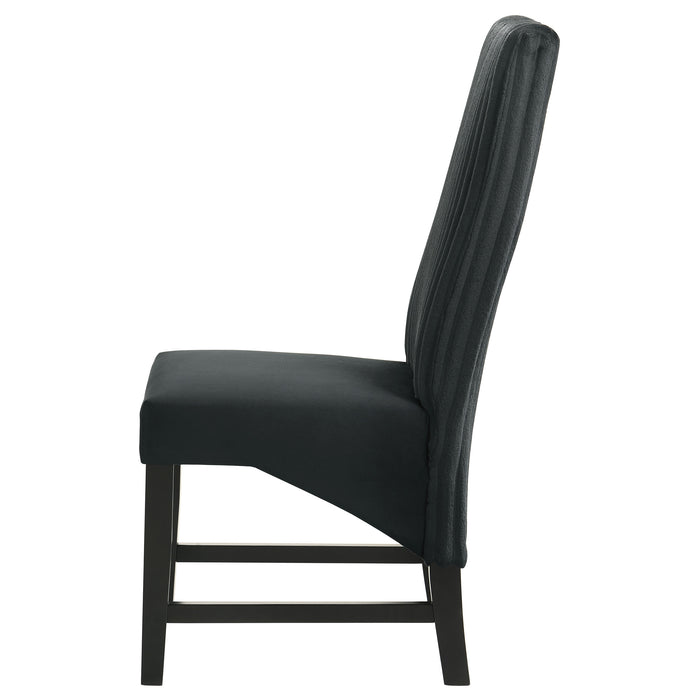 Barrand Channel-Back Upholstered Dining Side Chair Black Set of 2