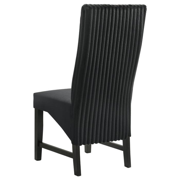 Barrand Channel-Back Upholstered Dining Side Chair Black Set of 2