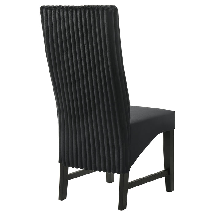 Barrand Channel-Back Upholstered Dining Side Chair Black Set of 2