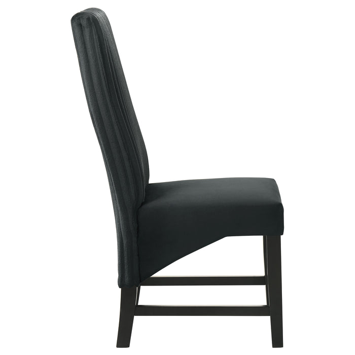 Barrand Channel-Back Upholstered Dining Side Chair Black Set of 2