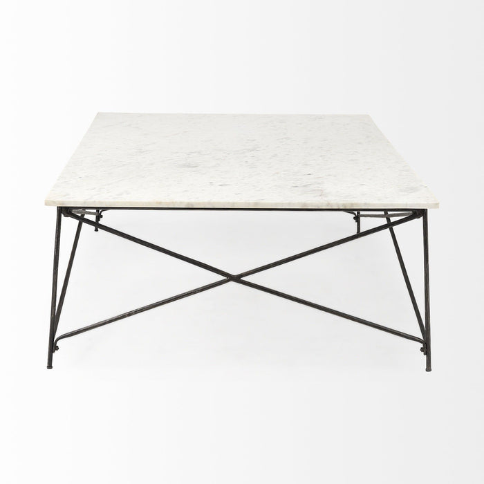 35" Metal Coffee Table - White