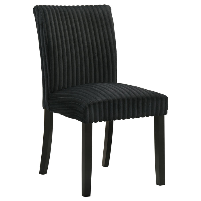 Dermott Upholstered Parson Dining Side Chair Black (Set of 2)