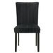 Set of two black Dermott upholstered Parson dining side chairs from CoasterEveryday with sleek fabric and sturdy wooden legs.
