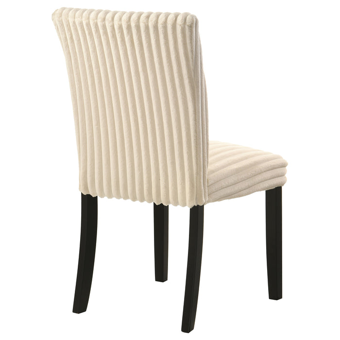 Dermott Upholstered Parson Dining Side Chair Cream (Set of 2)