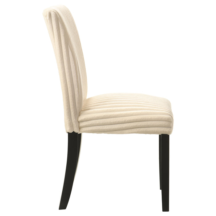 Dermott Upholstered Parson Dining Side Chair Cream (Set of 2)