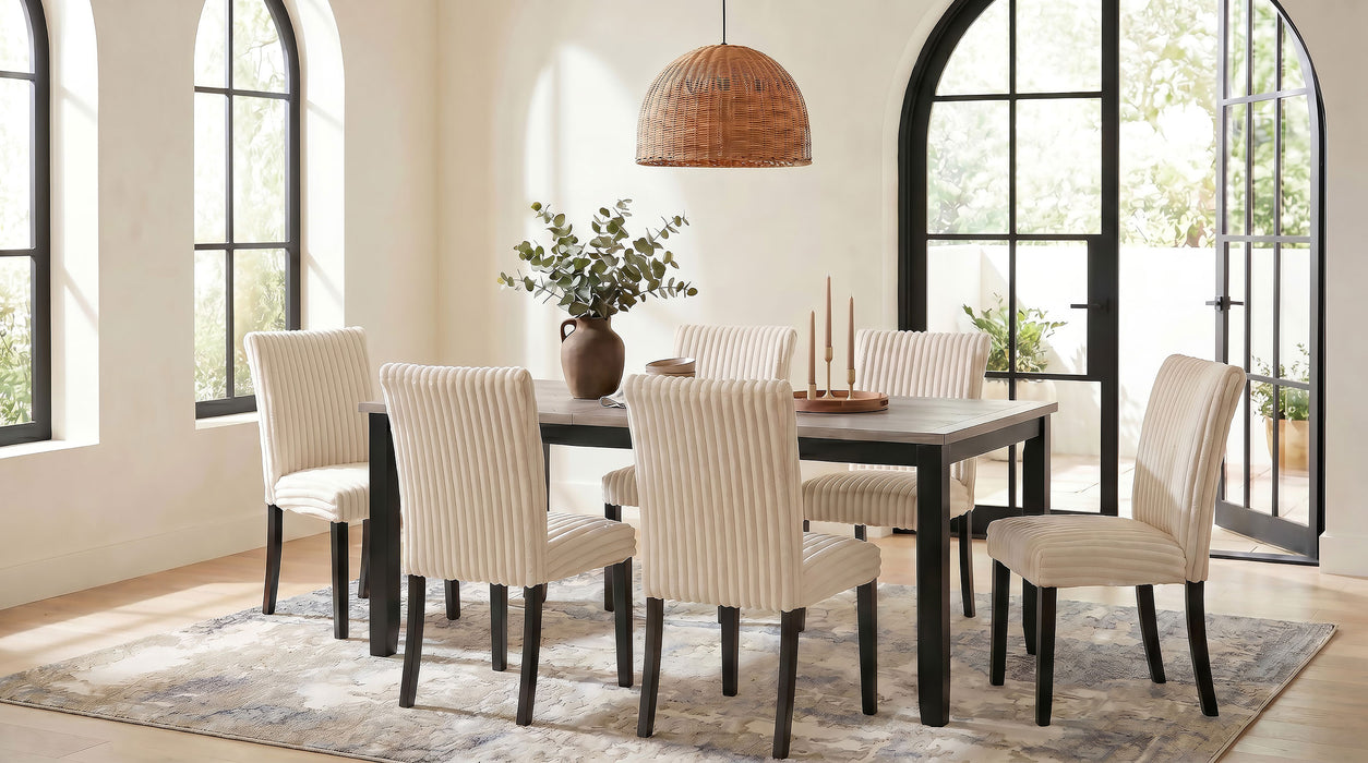 Dermott Upholstered Parson Dining Side Chair Cream (Set of 2)
