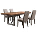 CoasterEssence Spring Creek 5-piece rectangular dining table set in taupe, featuring a modern furniture design with a spacious tabletop.
