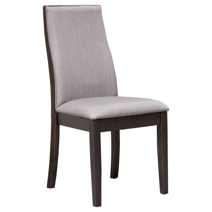 CoasterEssence Spring Creek 5-piece rectangular dining table set in taupe with matching chairs, showcasing a modern furniture design.