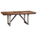 CoasterEssence Spring Creek 7-piece rectangular dining table set in chocolate wood finish, includes table and six matching chairs.