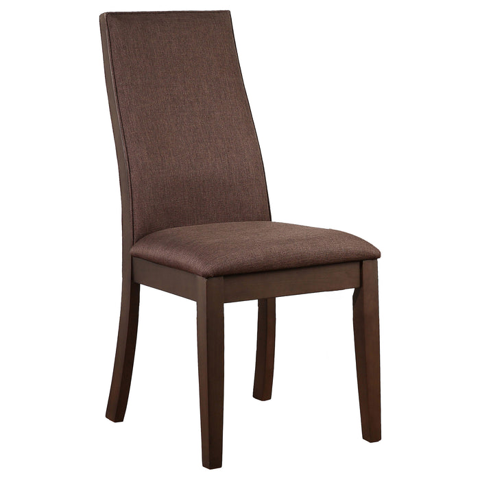 Spring Creek 7-piece rectangular dining table set in chocolate wood finish by CoasterEssence with matching chairs and table.