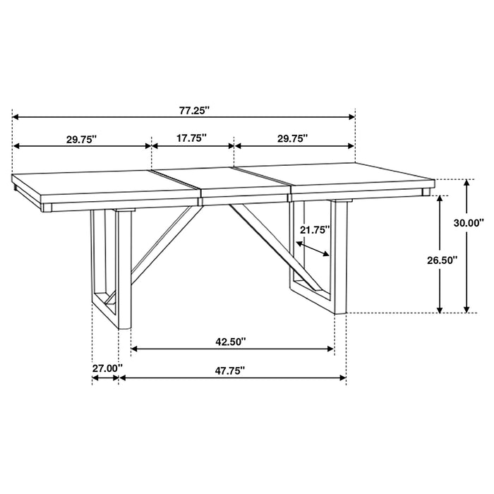 Spring Creek 77-inch Extension Dining Table Natural Walnut