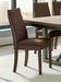Set of two Spring Creek upholstered dining chairs in chocolate fabric by CoasterEssence, featuring cushioned seats and wooden legs.