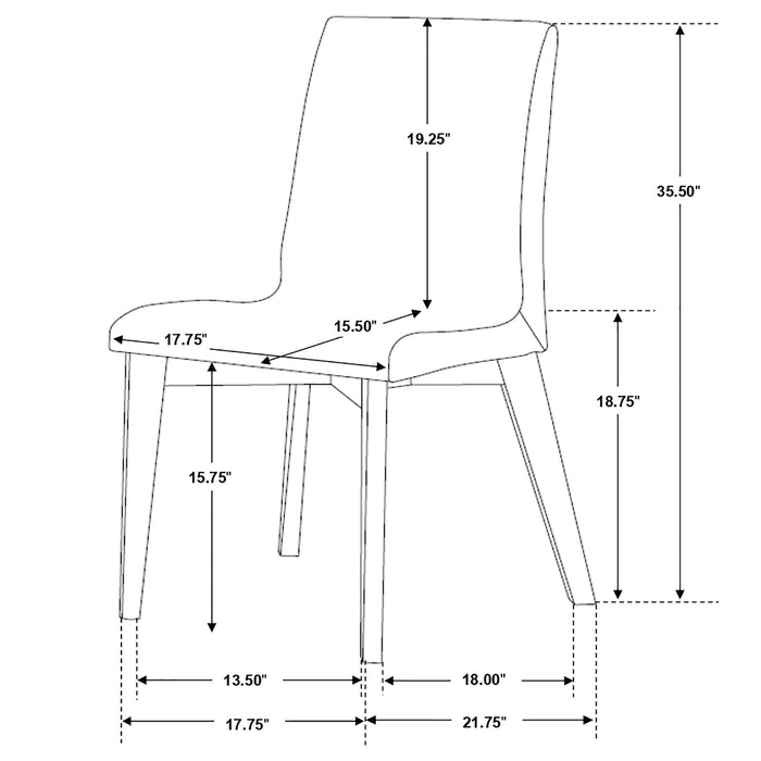 Redbridge Fabric Dining Side Chair Walnut (Set of 2)
