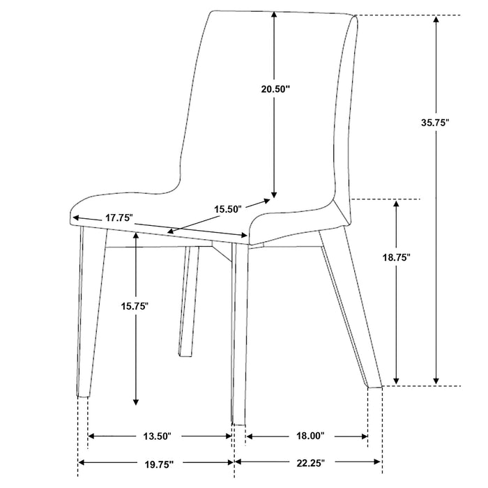 Redbridge Fabric Dining Side Chair Walnut (Set of 2)