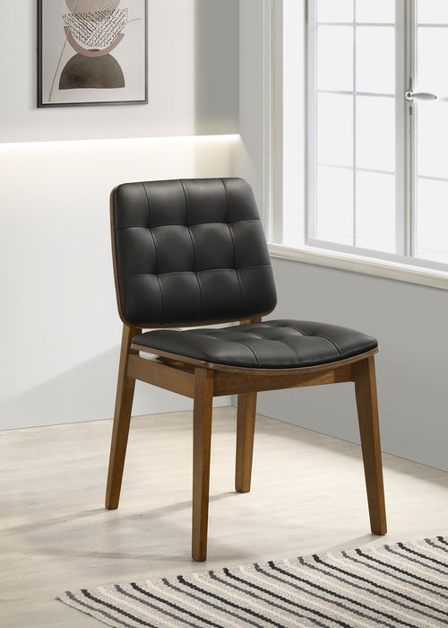 Redbridge Leatherette Dining Side Chair Walnut (Set of 2)