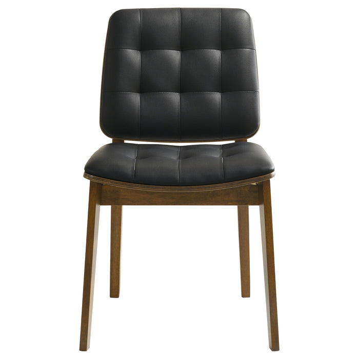 Redbridge Faux Leather Dining Side Chair Walnut (Set of 2)