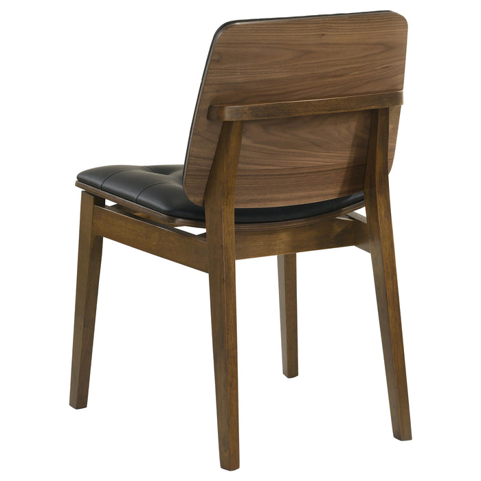 Redbridge Faux Leather Dining Side Chair Walnut (Set of 2)