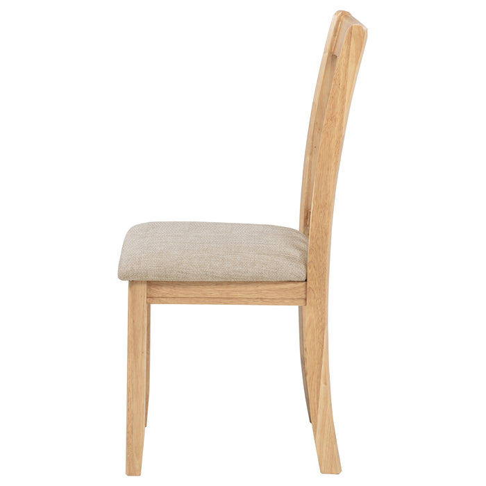 Lavon Wood Dining Side Chair Linen and Light Oak (Set of 2)