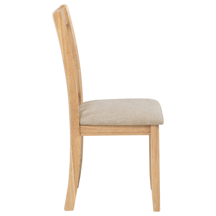 Lavon Wood Dining Side Chair Linen and Light Oak (Set of 2)