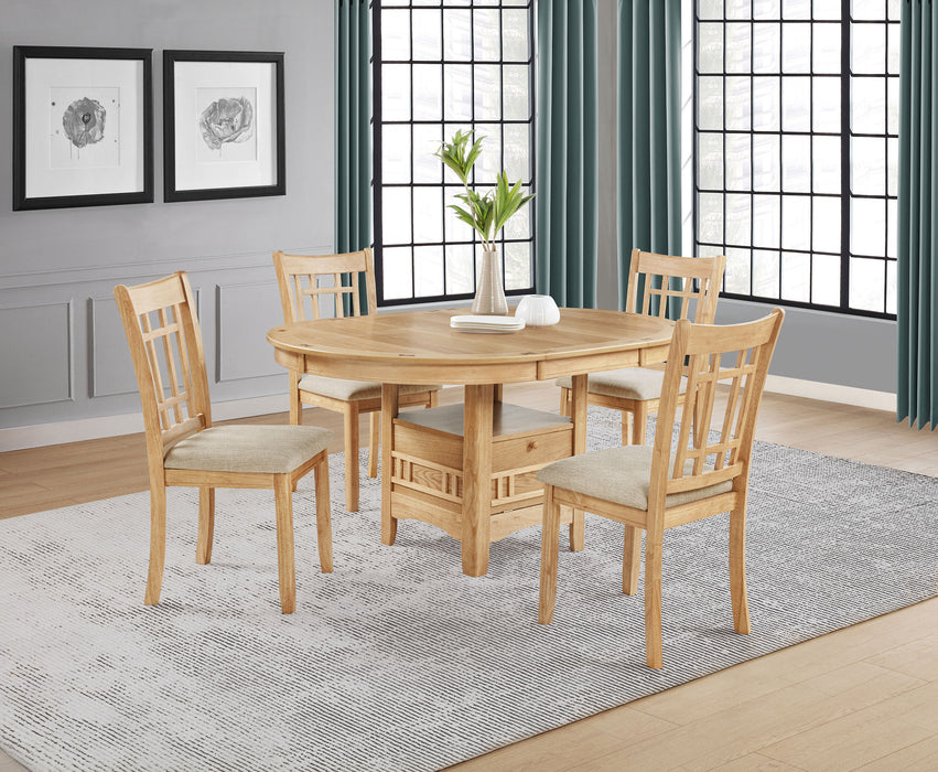 Lavon Wood Dining Side Chair Linen and Light Oak (Set of 2)