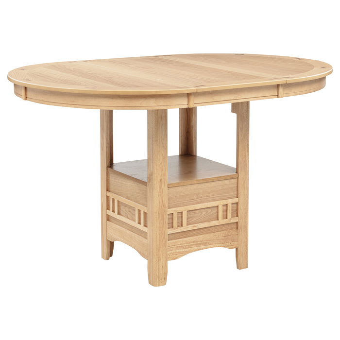 Lavon 5-piece Oval Counter Height Extension Dining Set Light Oak