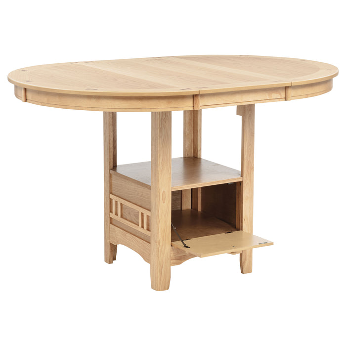 Lavon 5-piece Oval Counter Height Extension Dining Set Light Oak