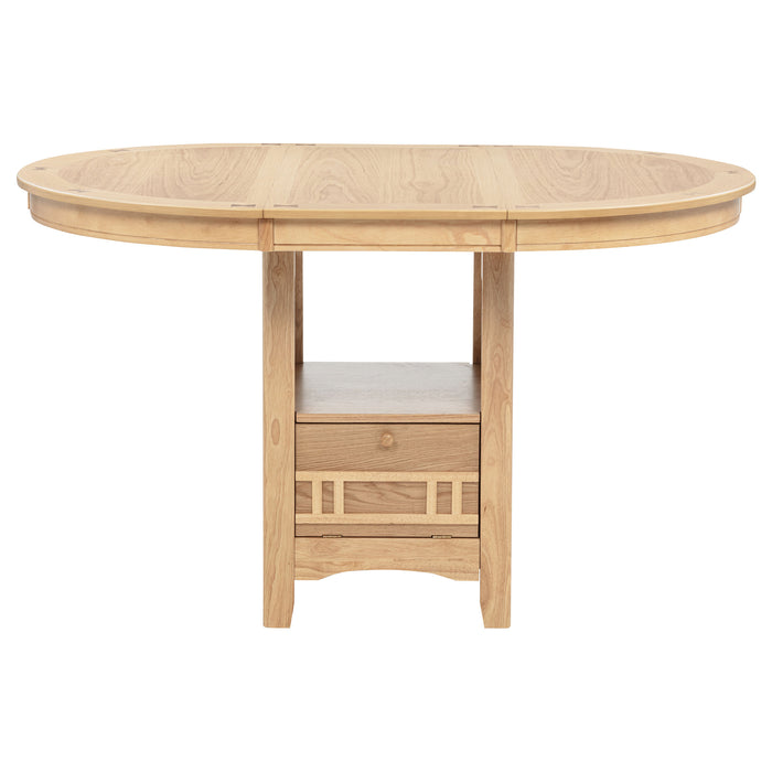 Lavon 5-piece Oval Counter Height Extension Dining Set Light Oak