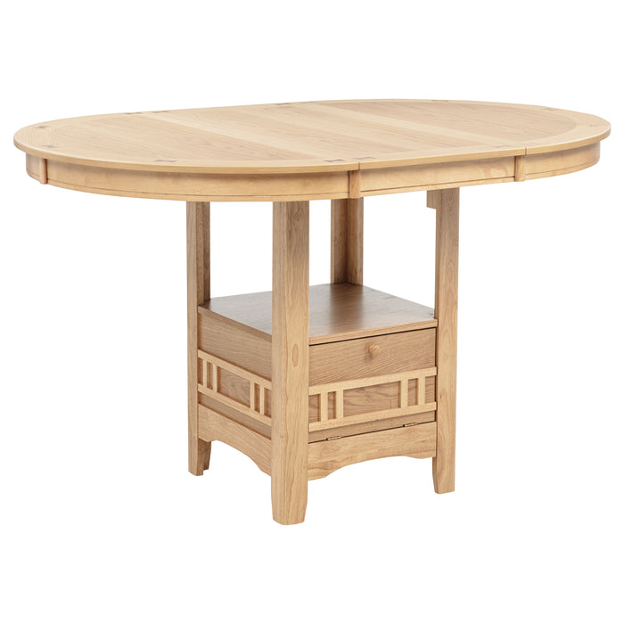 Lavon 5-piece Oval Counter Height Extension Dining Set Light Oak