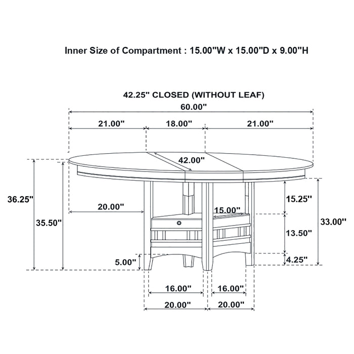 Lavon 5-piece Oval Counter Height Extension Dining Set Light Oak