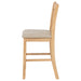Set of two Lavon wood counter height dining chairs by CoasterEveryday with linen upholstery and light oak finish, shown from side view