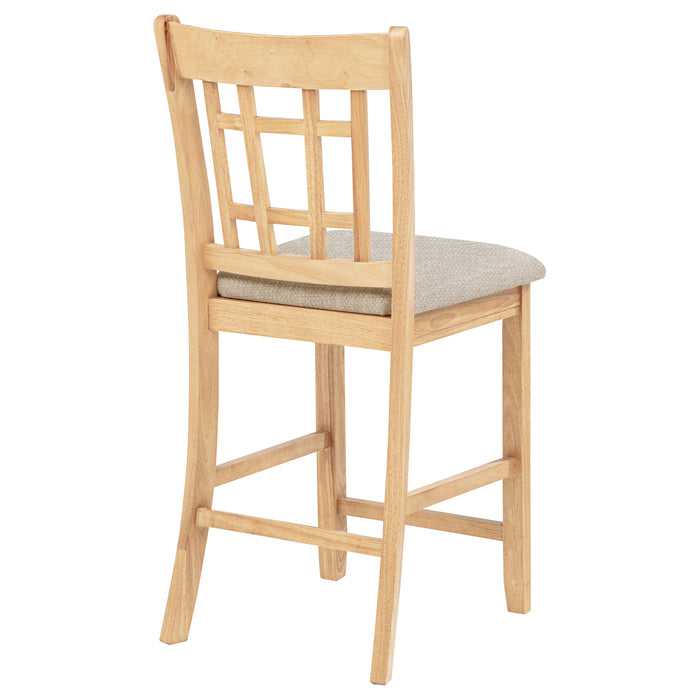 Lavon Wood Counter Height Dining Chair Linen and Light Oak (Set of 2)