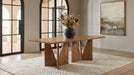 CoasterEveryday Sosa solid mango wood dining table in light brown with angular base