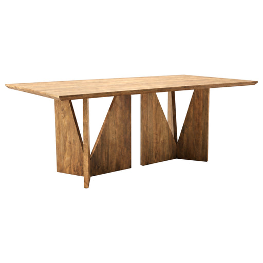 CoasterEveryday Sosa solid mango wood dining table in light brown with angular base